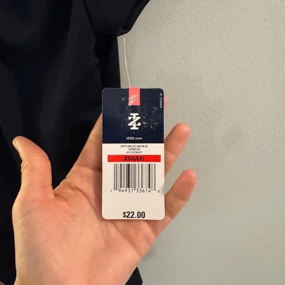 IZOD Kids Dark Blue Polo Shirt - Picture 4 of 5